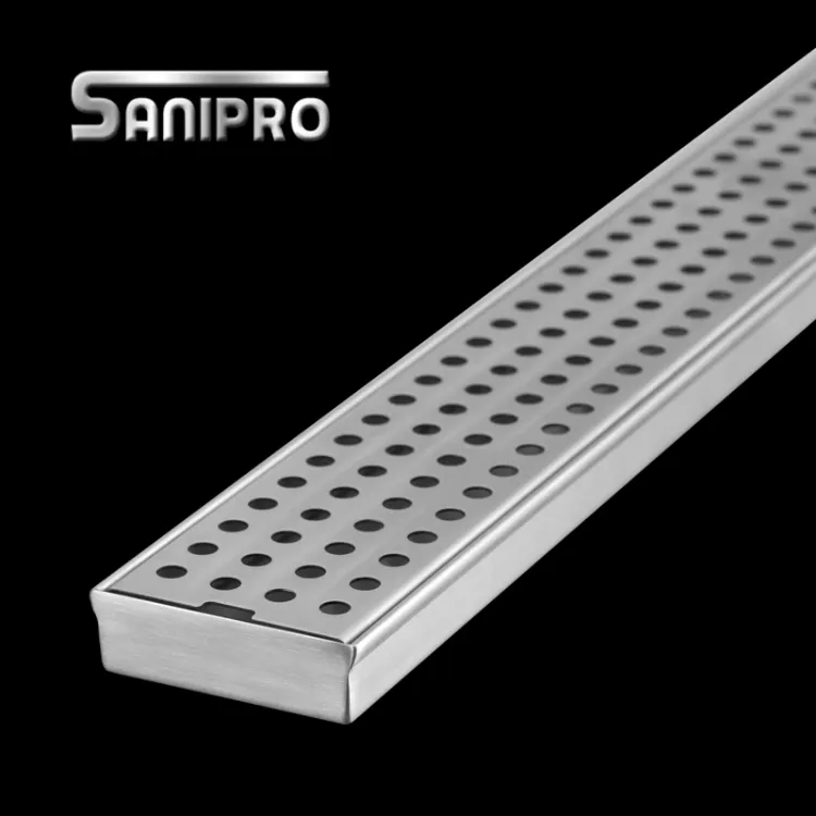 Sanipro ตะแกรงสี่เหลี่ยม SS316 SUS304ทรงสี่เหลี่ยมผืนผ้าท่อระบายน้ำพื้นห้องน้ำในห้องน้ำ