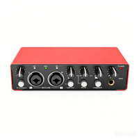 Interface audio USB 2 canaux, carte son externe 24 bits 192 kHz, alimentation fantôme 48 V, boîtier métallique, bouclage intégré pour studio