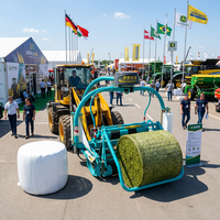 Enrouleuse de balles rondes à suspension trois points avec vitesse d'enroulement constante et couches de film réglables pour usage agricole