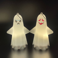 Lampes LED fantômes suspendues pour Halloween, décorations fantômes à visage amusant pour fenêtres intérieures, arbres et fournitures de décoration de fête