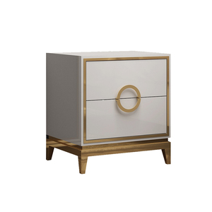 Fabbrica di Foshan Moderno stile di lusso di notte del basamento mobili camera da letto <span class=keywords><strong>accanto</strong></span> tabella di base in acciaio inox legno comodini - Product Image 1