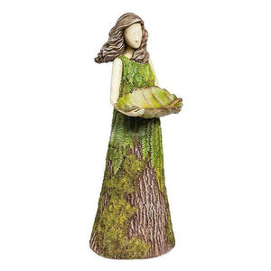 Statue de jardin extérieur cour pelouse décoration <span class=keywords><strong>conte</strong></span> de fées forêt fille mangeoire à oiseaux résine artisanat décoration - Product Image 1