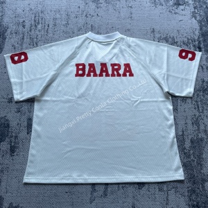 Camiseta de fútbol con sublimación personalizada MT1528, camiseta de malla de gran tamaño impresa para hombre, camiseta recortada cuadrada de fútbol, camiseta de fútbol en blanco - Product Image 3
