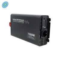 Convertisseur de puissance à onde sinusoïdale pure 1000W 24V DC vers 220V AC Sortie simple pour la maison, l'automobile et le compresseur avec écran LCD