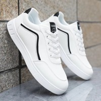 Chaussures de sport décontractées pour hommes, respirantes, en mesh, solides, blanches, populaires, chaussures de mode pour étudiants