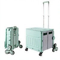 Chariot utilitaire moderne multifonction pliable en plastique ABS à 8 roues, finition brillante, pour escaliers, courses, animaux de compagnie et usage extérieur