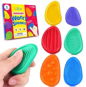 Nouveaux jouets sensoriels pour adultes, pierres en silicone texturées, lot de 6, pour enfants autistes, jouets apaisants pour soulager le stress, Noël - Product Image 1