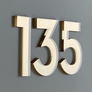 Acrylique 75mm numéro de <span class=keywords><strong>maison</strong></span> extérieur lettres auto-adhésives appartement numéros de porte autocollants plaque signe boîte aux lettres 3 pouces - Product Image 1