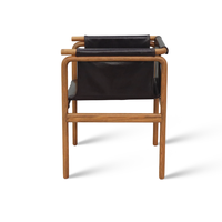 Chaise de salle à manger en chêne avec revêtement en similicuir, assise et dossier rembourrés, chaise d'appoint en bois pour café commercial