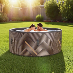Spa <span class=keywords><strong>gonflable</strong></span> portable de conception moderne pour l'extérieur, avec jets apaisants pour <span class=keywords><strong>jacuzzi</strong></span>, capacité 4 personnes, fonction massage et couverture. - Product Image 1