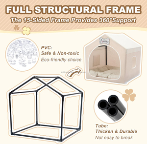 Wholesale Pet Supplies Washable Luxury Large Durable Comfy Calming Cute <strong>Big</strong> <strong>Cat</strong> Pet Dog Bed With Removable Cover - Product Image 4