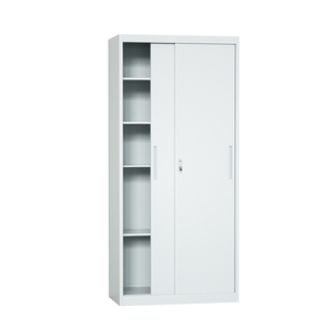 Muebles de Oficina Personalizados, Gabinete de Almacenamiento Moderno de Acero, 2/3/4 Estantes, Archivadores Metálicos con 2 Puertas Corredizas para Hogar y Escuela - Product Image 1