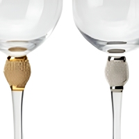 Verres à vin rouge modernes Raymond en cristal sans plomb avec bordure dorée, 550 ml, coffret cadeau
