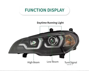 Conjunto de Faros Delanteros LED con Lente Bifocal Xenón para <span class=keywords><strong>BMW</strong></span> X5 E70 07-13, Luces de Circulación Diurna LED, Accesorios para Automóviles - Product Image 5
