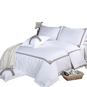 100 cotton pure white khách sạn sang trọng bedding sets bed sheet thiết lập kích thước Vua