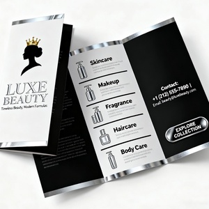 Customized 3-fold 4-fold Brochure Flyer Printing High-quality Personal Business Card Free Design - Product Image 1