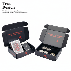 Tùy chỉnh thùng carton emballage nhỏ Matte Black Red boite bưu kiện giao hàng Bao bì hộp cho Poker trò chơi thẻ chơi - Product Image 1