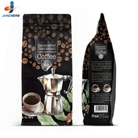 Logo personnalisé imprimé vide recyclable 100g 125g 250g 500g Sacs d'emballage de café à fond plat à fermeture éclair de qualité supérieure avec valve et fermeture éclair