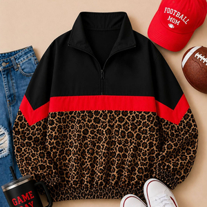 <span class=keywords><strong>Chaqueta</strong></span> <span class=keywords><strong>Cortavientos</strong></span> Oversize de Poliéster 100% para Venta al por Mayor, Estilo Urbano, con Logotipo de Equipo Vintage Personalizado, para Hombre y Mujer, con Cierre de Cremallera 1/4 y Cuello Alto a Cuadros - Product Image 2