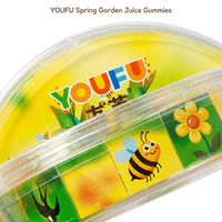 Bonbons Gélifiés 3D Animaux et Fleurs, en Pot Rond, Saveurs Fruitées, Vente en Gros, Marque Privée