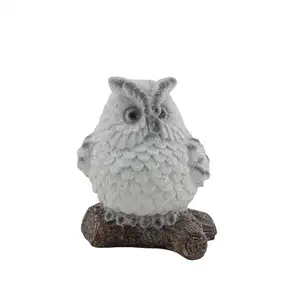 Resin Craft Owl With Branch Cute Sculpture Mini Ornaments Wholesale Design Kawaii Figurine Animal Exquisite Tabletop Decoration
