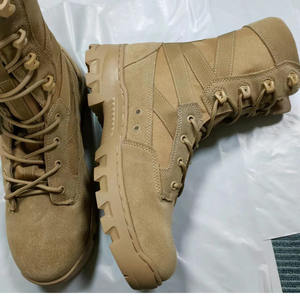 Bottes de combat et de randonnée TSB05 en cuir pleine fleur véritable et daim, avec manchons en toile Oxford respirante et légère - Product Image 3