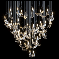 Long lustre moderne suspendu nouveau produit décoration résidentielle luxe cristal hôtel hall escalier lustre moderne
