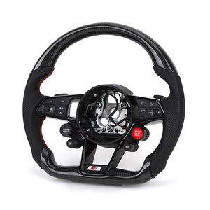 Volant de direction de style RS en cuir carbone semi-perforé avec bouton de démarrage R8 et sélection de conduite pour <span class=keywords><strong>Audi</strong></span> <span class=keywords><strong>A3</strong></span>/A4/A5/Q3/Q5/Q7 4L SQ5 SQ8 TTRS - Product Image 6