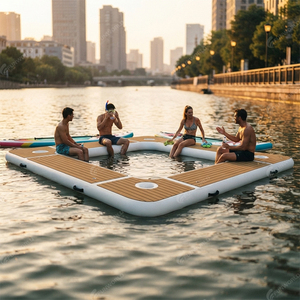 Piscina Gonfiabile Estiva da 3 Metri con Rete Anti-Medusa, Isola Galleggiante Gonfiabile per Yacht, Amaca Galleggiante in Rete per Acqua - Product Image 5