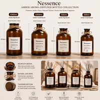 Diffuseur de parfum moderne en verre ambré, flacon vide, décoration d'intérieur, récipient pour arôme, avec étiquette personnalisée, fabricant