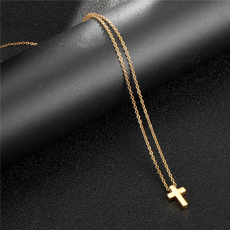 Collar De Cruz Sencillo Para Hombre Y Mujer, Colgante De Cruz De Jesús