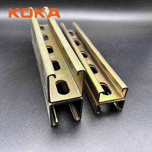 เหล็กชุบสังกะสีแบบจุ่มร้อน KOKA เคลือบผงสีดำ รางเหล็กยูนิสตรัทคู่ - Product Image 4