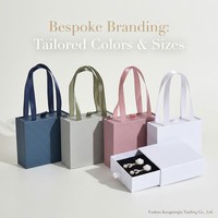 Boîte à bijoux et montres portable de luxe avec logo personnalisé - Sac-boîte hybride haut de gamme avec poignée en ruban - Coffrets cadeaux pour demoiselles d'honneur