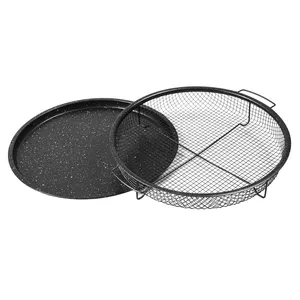 圆形空气油炸锅保鲜盘烤盘圆形空气油炸锅烹饪板圆形空气油炸锅烤盘