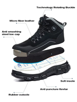 Chaussures montantes, bottes de travail, chaussures à embout d'acier, chaussures de sécurité anti-perforation, bottes de protection pour hommes, chaussures indestructibles, bottes tactiques