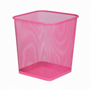 Corbeille à papier carrée en métal maillé durable pour bureau - Product Image 4
