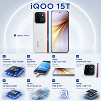 IQOO 15T Nouveau Smartphone Original avec Écran AMOLED 144Hz 6.82'', Charge Rapide 100W, Double SIM, Processeur Octa-Core, 5G, Android vivo iqoo 15t