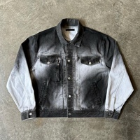 Conjuntos de Ropa Casual de Moda Oversize con Logotipo Personalizado, Conjunto de Dos Piezas para Hombre, Chaqueta Vaquera y Pantalones Vaqueros Lisos