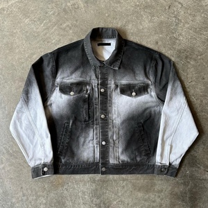 Ensemble de vêtements décontractés surdimensionnés pour hommes, avec logo personnalisé, veste en jean et pantalon en jean, deux pièces - Product Image 2