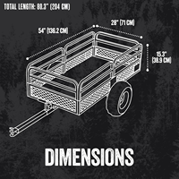 Remorque benne à plateau grillagé robuste en acier inoxydable OEM pour UTV, VTT et tracteurs de jardin, capacité de charge 500 lbs