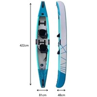 Drop Stitch Deux Personnes Pliable Durable Pagayage Pêche Explorer Voyage Portable Gonflable Kayak Bateau Canoë