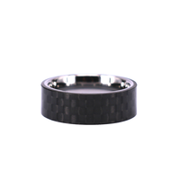 Bague en tungstène avec bague de mariage en fibre de carbone noire solide Alliance à la mode