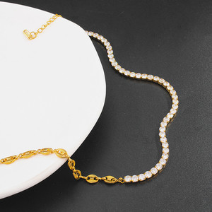 Vente en gros <span class=keywords><strong>de</strong></span> colliers et bracelets en acier inoxydable avec grains <span class=keywords><strong>de</strong></span> <span class=keywords><strong>café</strong></span> Chaîne à maillons Collier en cristal pour femmes Cadeau pour filles - Product Image 6