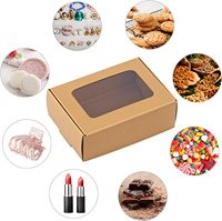 QWORK 30 boîtes rectangulaires en papier kraft avec fenêtre transparente en PVC 85x60x30mm Emballage cadeau et artisanat pour célébrations
