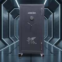 Caja fuerte ignífuga de acero Steel Lion de gran venta con cerradura de código electrónico, negra, con manija de 3 radios - para sala de juegos de armas de juguete
