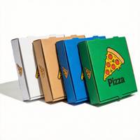 Boîte à pizza blanche avec logo personnalisé, impression offset, papier kraft E-Flute pour l'emballage de pizzas, boîte d'emballage carrée noire pour pizzas avec logo