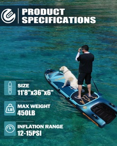 Plataforma Flotante Inflable Ecológica con Certificación CE, Rampa para Perros con Kit de Reparación y Soporte para Cañas de Pescar, para Jugar en el Agua y Surfear - Product Image 2