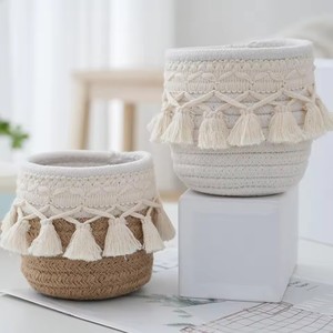 Comb Brushes Mini Storage Basket Boho Cosmetic Brushes Storage <b>Makeup</b> Brushes Container for <b>Vanity</b> Desktop Bathroom - Product Image 2