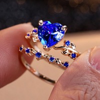Непромокаемое непотусклое Золотое кольцо из нержавеющей стали 18K PVD в форме сердца