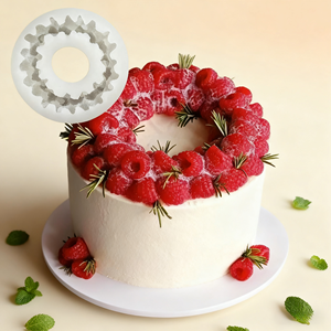 Stampo in Silicone BAKEST Ecologico Bianco 3D a Forma di Lampone <span class=keywords><strong>per</strong></span> Torte, Sicuro <span class=keywords><strong>per</strong></span> il <span class=keywords><strong>Forno</strong></span>, Strumento Fai-da-te <span class=keywords><strong>per</strong></span> Pasticceria Artigianale con Sacchetto OPP - Product Image 1